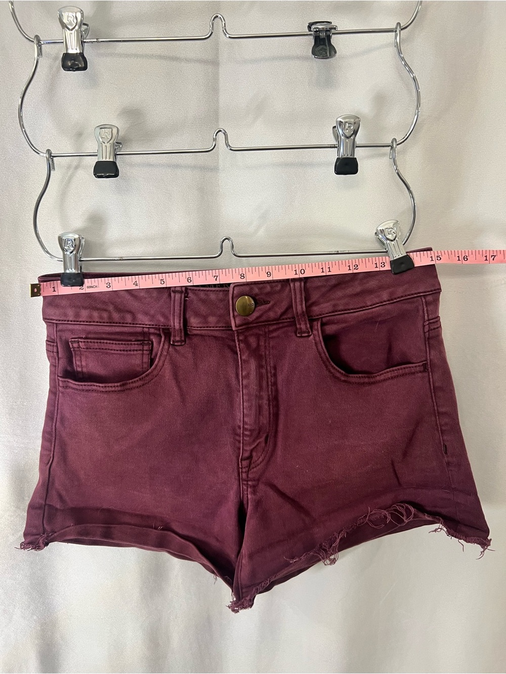 American Eagle Outfitters Super Stretch Shorts - Wine Burgundy - Picture 6 of 8